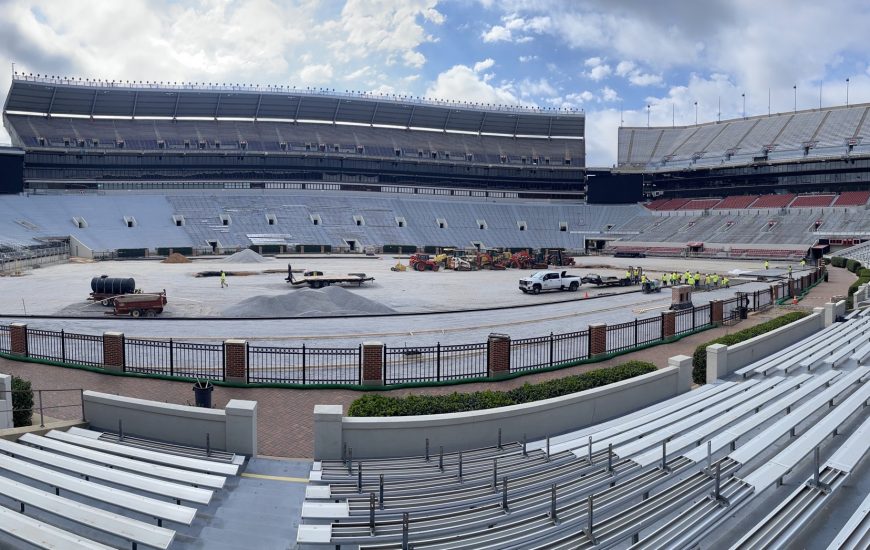 The University of Alabama’s Bryant-Denny Stadium is enhanced  with Cemex’s Vertua water-permeable concrete